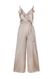 Casual Celebrities Solid Flounce V Neck Loose Jumpsuits(3 Colors)
