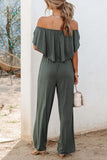 Casual Daily Solid Solid Color Off the Shoulder Regular Jumpsuits(4 Colors)