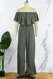 Casual Daily Solid Solid Color Off the Shoulder Regular Jumpsuits(4 Colors)