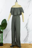 Casual Daily Solid Solid Color Off the Shoulder Regular Jumpsuits(4 Colors)