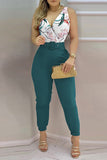 Sexy Casual Solid Backless With Belt V Neck Regular Jumpsuits
