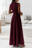 Celebrities Elegant Solid With Belt V Neck Evening Dress Dresses(4 Colors)