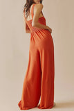 Casual Simplicity Solid Pocket Loose Jumpsuits