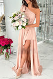 Elegant Formal Solid Backless Oblique Collar Evening Dress Dresses(3 Colors)