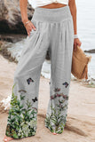 Casual Vacation Print Patchwork Loose High Waist Wide Leg Positioning Print Bottoms