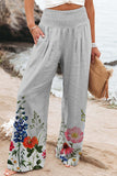 Casual Vacation Print Patchwork Loose High Waist Wide Leg Positioning Print Bottoms