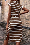 Casual Simplicity Striped Frenulum Printed Dress Dresses