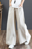 Casual Daily Solid Pocket Loose High Waist Wide Leg Solid Color Bottoms(9 Colors)
