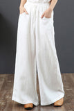 Casual Daily Solid Pocket Loose High Waist Wide Leg Solid Color Bottoms(9 Colors)