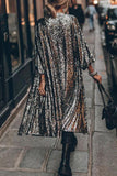 Casual Street Solid Sequins Sequined U Neck Outerwear