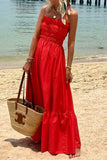 Casual Vacation Solid Solid Color Strapless Sleeveless Dress Dresses