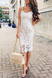 Sexy Sweet Solid Lace V Neck Pencil Skirt Dresses
