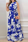 Celebrities Elegant Floral Patchwork O Neck Printed Dress Dresses