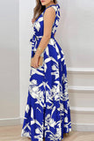 Celebrities Elegant Floral Patchwork O Neck Printed Dress Dresses