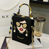 Casual Print Patchwork Chains Bags(5 Colors)