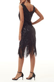 Celebrities Elegant Solid Tassel U Neck Evening Dress Dresses