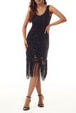 Celebrities Elegant Solid Tassel U Neck Evening Dress Dresses