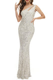 Celebrities Elegant Solid Sequins Oblique Collar Evening Dress Dresses(6 Colors)
