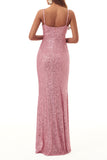 Elegant Formal Solid Sequins V Neck Evening Dress Dresses(5 Colors)