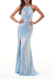 Sexy Formal Gradual Change Slit U Neck Evening Dress Dresses(6 Colors)