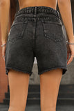 FRENCHY SOLID RAW HEM DENIM SHORTS