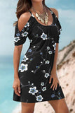 Casual Floral Patchwork U Neck Printed Dress Dresses(11 Colors)