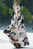 Celebrities Elegant Floral Patchwork V Neck Printed Dress Dresses