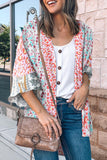 Casual Vacation Print Patchwork Cardigan Collar Tops