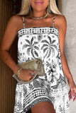 Sexy Print Backless Spaghetti Strap Sleeveless Dress Dresses(4 Colors)