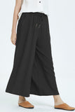 Casual Simplicity Solid Make Old Loose High Waist Wide Leg Solid Color Bottoms(8 Colors)
