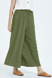 Casual Simplicity Solid Make Old Loose High Waist Wide Leg Solid Color Bottoms(8 Colors)
