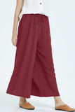 Casual Simplicity Solid Make Old Loose High Waist Wide Leg Solid Color Bottoms(8 Colors)