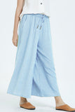 Casual Simplicity Solid Make Old Loose High Waist Wide Leg Solid Color Bottoms(8 Colors)