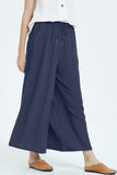 Casual Simplicity Solid Make Old Loose High Waist Wide Leg Solid Color Bottoms(8 Colors)