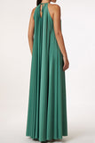 Casual Simplicity Solid Patchwork Halter A Line Dresses(4 Colors)