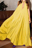 Casual Simplicity Solid Patchwork Halter A Line Dresses(4 Colors)