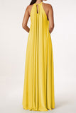 Casual Simplicity Solid Patchwork Halter A Line Dresses(4 Colors)