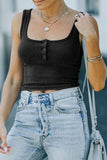 Casual Solid Patchwork Square Collar Tops