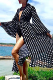 Sexy Vacation Polka Dot Patchwork Swimwears Cover Up