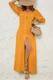 Casual Solid Buckle Shirt Dress Dresses(3 Colors)