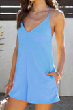 Casual Simplicity Solid Pocket Buttons V Neck Loose Jumpsuits(6 Colors)