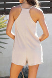 Casual Simplicity Solid Pocket Buttons V Neck Loose Jumpsuits(6 Colors)
