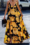 Sexy Elegant Floral Patchwork V Neck Printed Dress Dresses(4 Colors)