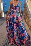 Sexy Elegant Floral Patchwork V Neck Printed Dress Dresses(4 Colors)