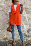 Street British Style Solid Buttons Turn-back Collar Tops