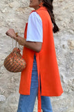 Street British Style Solid Buttons Turn-back Collar Tops
