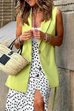 Street British Style Solid Buttons Turn-back Collar Tops
