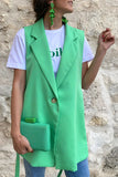 Street British Style Solid Buttons Turn-back Collar Tops