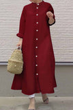 Street Solid Mandarin Collar Shirt Dress Dresses(3 Colors)