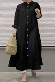 Street Solid Mandarin Collar Shirt Dress Dresses(3 Colors)